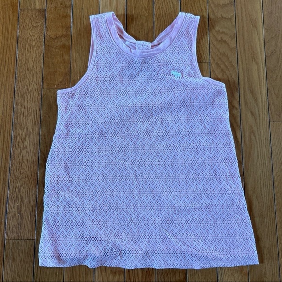 Lot Of 4 Abercrombie Kids Sleeveless Logo Tank Top Girl Sz 9/10 Pink Navy TieDye - Picture 2 of 11